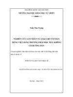 Nghiên cứu gán nhãn từ loại cho văn bản tiếng việt bằng phương pháp học máy không có hướng dẫn 