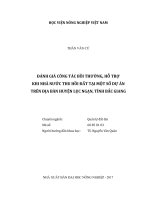 Đánh giá công tác bồi thường, hỗ trợ khi nhà nước thu hồi đất tại một số dự án trên địa bàn huyện lục ngạn, tỉnh bắc giang   