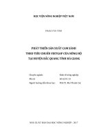 Phát triển sản xuất cam sành theo tiêu chuẩn vietgap của nông hộ tại huyện bắc giang tỉnh hà giang   