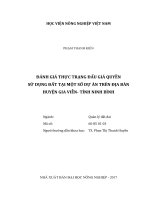 Đánh giá thực trạng đấu giá quyền sử dụng đất tại một số dự án trên địa bàn huyện gia viễn   tỉnh ninh bình   