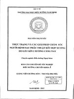 Thực trạng và các giải pháp chăm sóc người bệnh sau phẫu thuật kết hợp xương do gãy kín 2 xương cẳng tay 