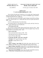 v tuyển sinh lớp 6 năm học 2020 – 2021.