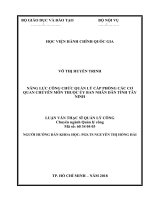 Tóm tắt Luận văn Thạc sĩ Quản lý công: Năng lực công chức quản lý cấp phòng các cơ quan chuyên môn thuộc Ủy ban nhân dân tỉnh Tây Ninh