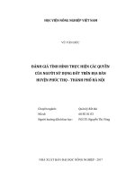 Đánh giá tình hình thực hiện các quyền của người sử dụng đất trên địa bàn huyện phúc thọ   thành phố hà nội   