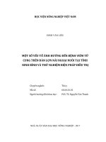 Một số yếu tố ảnh hưởng đến bệnh viêm tử cung trên đàn lợn nái ngoại nuôi tại tỉnh ninh bình và thử nghiệm biện pháp điều trị   