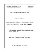 Tóm tắt Luận văn Thạc sĩ Luật học: Thực hiện pháp luật về đạo đức công vụ từ thực tiễn huyện Ea H’Leo, tỉnh Đắk Lắk