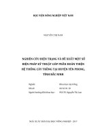 Nghiên cứu hiện trạng và đề xuất một số biện pháp kỹ thuật góp phần hoàn thiện hệ thống cây trồng tại huyện yên phong, tỉnh bắc ninh   