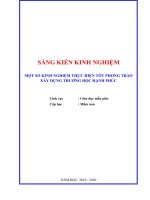 MỘT số KINH NGHIỆM THỰC HIỆN tốt PHONG TRÀO xây DỰNG TRƯỜNG học HẠNH PHÚC ở trường mầm non 