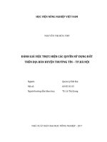 Đánh giá việc thực hiện các quyền sử dụng đất trên địa bàn huyện thường tín   tp  hà nội   