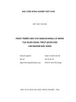 Phát triển cho vay khách hàng cá nhân tại ngân hàng tmcp quân đội chi nhánh bắc ninh   