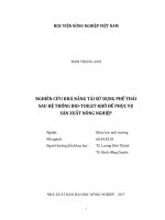 Nghiên cứu khả năng tái sử dụng phế thải sau hệ thống bio toilet khô để phục vụ sản xuất nông nghiệp   