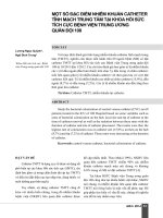 Một số đặc điểm nhiễm khuẩn Catheter tĩnh mạch trung tâm tại khoa hồi sức tích cực bệnh viện Trung ương Quân Đội 108