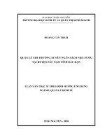 (Luận văn thạc sĩ) Quản lý chi thường xuyên ngân sách nhà nước tại huyện Pác Nặm tỉnh Bắc Kạn