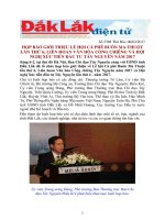 HỌP BÁO GIỚI THIỆU LỄ HỘI CÀ PHÊ BUÔN MA THUỘT LẦN THỨ 6; LIÊN HOAN VĂN HÓA CỒNG CHIÊNG VÀ HỘI NGHỊ XÚC TIẾN ĐẦU TƯ TÂY NGUYÊN NĂM 2017