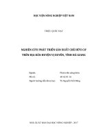 Nghiên cứu phát triển sản xuất chè hữu cơ trên địa bàn huyện vị xuyên, tỉnh hà giang   