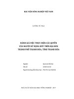 Đánh giá việc thực hiện các quyền của người sử dụng đất trên địa bàn thành phố thanh hóa, tỉnh thanh hóa   