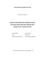 Đánh giá tình hình thực hiện quy hoạch xây dựng nông thôn mới trên địa bàn huyện ân thi   tỉnh hưng yên   