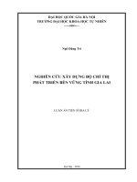Nghiên cứu xây dựng bộ chỉ thị phát triển bền vững tỉnh gia lai 