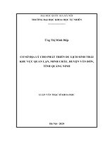 Cơ sở địa lý cho phát triển du lịch sinh thái khu vực quan lạn minh châu huyện vân đồn tỉnh quảng ninh 