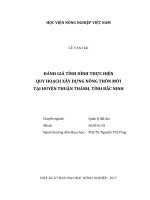 Đánh giá tình hình thực hiện quy hoạch xây dựng nông thôn mới tại huyện thuận thành, tỉnh bắc ninh   