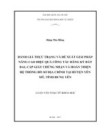 Đánh giá thực trạng và đề xuất giải pháp nâng cao hiệu quả công tác đăng ký đất đai 