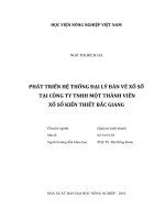 Phát triển hệ thống đại lý bán vé xổ số tại công ty tnhh một thành viên xổ số kiến thiết bắc giang   