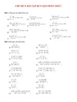 CHỦ ĐỀ 9- BÀI TẬP RÚT GỌN PHÂN THỨC