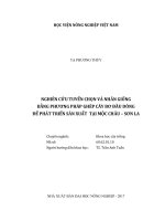 Nghiên cứu tuyển chọn và nhân giống bằng phương pháp ghép cây bơ đầu dòng để phát triển sản xuất tại mộc châu   sơn la   