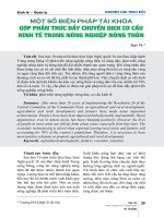 Một số biện pháp tài khóa góp phần thúc đẩy chuyển dịch cơ cấu kinh tế trong nông nghiệp nông thôn