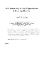Đánh giá biến động sử dụng đất phục vụ quản lý đất đai thị xã sơn tây 