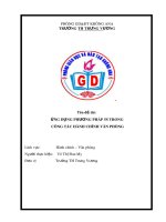 Ứng dụng phương pháp 5S trong công tác hành chính văn phòng