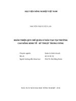 Hoàn thiện quy chế quản lý đào tạo tại trường cao đẳng kinh tế   kỹ thuật trung ương   