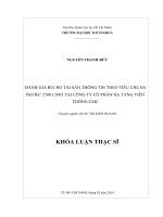 Đánh giá rủi ro tài sản thông tin theo tiêu chuẩn ISO IEC 27001 2005 tại công ty Cổ phần hạ tầng Viễn thông CMC