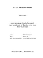 Phát triển hợp tác xã nông nghiệp trên địa bàn các huyện vùng đồng bằng tỉnh thanh hóa   