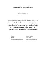 Đánh giá thực trạng và giải pháp nâng cao hiệu quả công tác đăng ký giao dịch bảo đảm bằng quyền sử dụng đất, quyền sở hữu nhà ở và tài sản khác gắn liền với đất tại thành phố hải dương, tỉnh hải dương   
