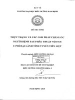 Thực trạng và các giải pháp chăm sóc người bệnh sau phẫu thuật nội soi u phì đại lành tính tuyến tiền liệt 