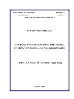 Luận văn Thạc sĩ Tài chính ngân hàng: Huy động vốn tại Ngân hàng Thương mại cổ phần Tiên Phong