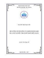 Đo lường sự hài lòng của khách hàng khi mua sắm tại siêu thị co op mart kiên giang  