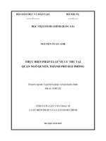 Tóm tắt Luận văn Thạc sĩ Luật hiến pháp và Luật hành chính: Thực hiện pháp luật về cư trú tại quận Ngô Quyền, thành phố Hải Phòng