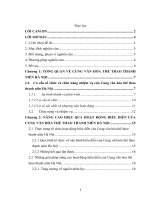 Tiểu luận Thực trạng hoạt động biểu diễn tại cung văn hóa thể thao thanh niên hà nội