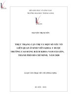 Thực trạng cận thị và một số yếu tố liên quan ở sinh viên y dược trường cao đẳng Bách Khoa nam Sài Gòn, thành phố Hồ Chí Minh, năm 2020.