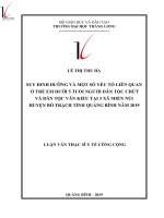 Suy dinh dưỡng và một số yếu tố liên quan ở trẻ em dưới 5 tuổi người dân tộc Chứt và dân tộc Vân Kiều tại 3 xã miền núi huyện Bố Trạch tỉnh Quảng Bình năm 2019