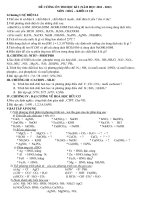 ĐỀ CƯƠNG ÔN TẬP HỌC KÌ I HÓA 11 NH 2011-2012