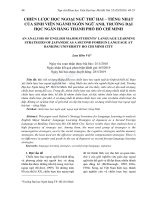 Chiến lược học ngoại ngữ thứ hai – tiếng Nhật của sinh viên ngành ngôn ngữ Anh, trường Đại học Ngân hàng thành phố Hồ Chí Minh