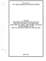 Tài liệu bồi dưỡng kiến thức kỹ năng quản lý nhà nước về lĩnh vực xây dựng cho công chức địa chính - nông nghiệp - xây dựng và môi trường các xã khu vực trung du, miền núi, vùng dân tộc