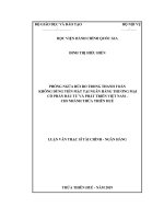 Luận văn Thạc sĩ Tài chính Ngân hàng: Phòng ngừa rủi ro trong thanh toán không dùng tiền mặt tại Ngân hàng thương mại cổ phần Đầu tư và Phát triển Việt Nam- chi nhánh Thừa Thiên