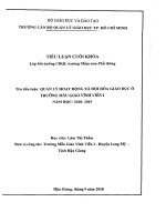Quản lý hoạt động xã hội hóa giáo dục ở trường mẫu giáo
