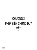 Bài giảng Những nguyên lí cơ bản của chủ nghĩa Mác-Lênin - Chương 2: Phép biện chứng duy vật