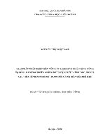 Giải pháp phát triển bền vững du lich sinh thái cộng đồng tại khu bảo tồn thiên nhiên đất ngập nước vân long, huyện gia viễn, tỉnh ninh bình trong bối cảnh biến đổi khí hậu 