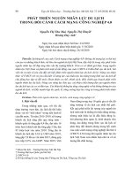 Phát triển nguồn nhân lực du lịch trong bối cảnh cách mạng công nghiệp 4.0